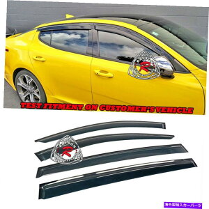 �E�B���h�E�o�C�U�[ �T�C�h�E�B���h�E���C���K�[�h�o�C�U�[�i���F�j��18-22 Kia Stinger�ɓK�����܂� Side Window Rain Guard Visors (Tinted) Fits 18-22 Kia Stinger�y���s�A���i�z