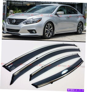 EBhEoCU[ 2016-2018̃Ngt̃NbvI^CvX[NEBhEoCU[w/YAeB}Z_ CLIP-ON TYPE SMOKE WINDOW VISOR W/ CHROME TRIM FOR 2016-2018 NISSAN ALTIMA SEDAN