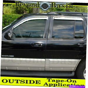 �E�B���h�E�o�C�U�[ 2002-2007 2008 2009 2010 Ford Explorer Chrome Door Vent Viders Window Rain Guard 2002-2007 2008 2009 2010 Ford Explorer CHROME Door Vent Visors Window Rain Guard