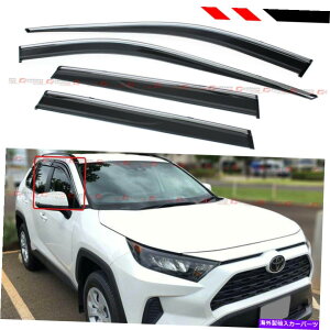 EBhEoCU[ 2019-2022g^RAV4NgNbvIEBhEoCU[CK[hftN^[ FOR 2019-2022 TOYOTA RAV4 CHROME TRIM CLIP-ON WINDOW VISOR RAIN GUARD DEFLECTOR
