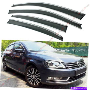 EBhEoCU[ 2011-2018 VWpT[gNgNbvEBhEoCU[CK[hftN^[ FOR 2011-2018 VW PASSAT CHROME TRIM CLIP ON WINDOW VISOR RAIN GUARD DEFLECTOR