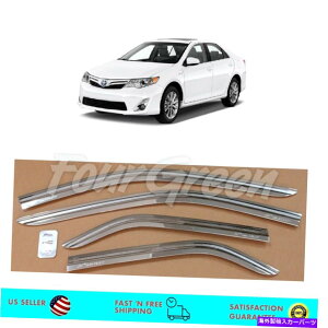EBhEoCU[ NEBhETCoCU[CK[hg^J2012-2014̃_tN^[ Chrome Window Sun Vent Visor Rain Guards Deflectors for Toyota Camry 2012 - 2014