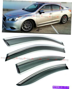 EBhEoCU[ 2015-18̃XoKV[Z_NbvIX[NeBgEBhEoCU[w/Ng FOR 2015-18 SUBARU LEGACY SEDAN CLIP-ON SMOKE TINTED WINDOW VISOR W/ CHROME TRIM