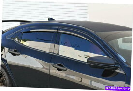 ウィンドウバイザー HIC USA 2017から2020年シビックウィンドウバイザーベントシェードデフレクター（ハッチバックのみ） HIC USA 2017 to 2020 Civic window visor vent shade deflector (Hatchback only)