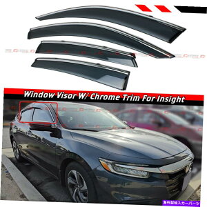 �E�B���h�E�o�C�U�[ 2018-2022 Honda Insight Premium Chrome Trim Window Vidor Rain Guard W/ Clips FOR 2018-2022 HONDA INSIGHT PREMIUM CHROME TRIM WINDOW VISOR RAIN GUARD W/ CLIPS