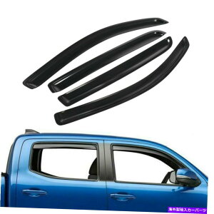 EBhEoCU[ 2016-2022g^^R}4PCX[NEBhETCoCU[EBhK[hN[Lu For 2016-2022 Toyota Tacoma 4pc Smoke Window Sun Rain Visors Wind Guard Crew Cab