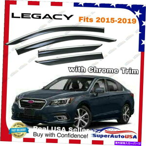�E�B���h�E�o�C�U�[ �X�o�����K�V�[2015- 2019�N�����g�����E�B���h�E�o�C�U�[���C���T���E�B���h�K�[�h�x���g For Subaru Legacy 2015- 2019 Chrome Trim Window Visor Rain Sun Wind Guard Vent