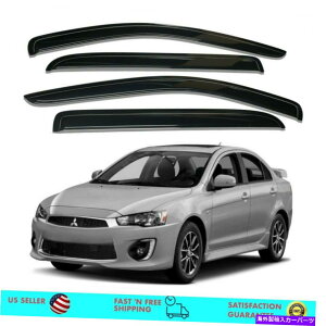 EBhEoCU[ TChEBhEToCU[CK[hOHT[2008-2017̃fBtN^[ Side Window Sun Visor Rain Guards Deflectors for Mitsubishi Lancer 2008-2017
