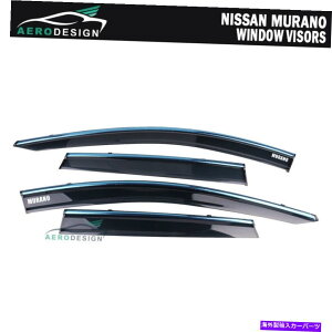 �E�B���h�E�o�C�U�[ 15-22�̓��Y�����[�m�E�B���h�E�o�C�U�[�V�F�[�h�K�[�h�|���J�[�{�l�[�gw/�N�����g���� For 15-22 Nissan Murano Window Visor Shade Guard Polycarbonate w/ Chrome Trim