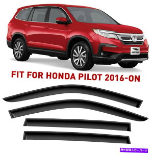 EBhEoCU[ CK[h̊CoCU[VF[h16-22z_pCbgVb^[v[t Rain Guards Vent Visors Shade for 16-22 Honda Pilot SHATTERPROOF