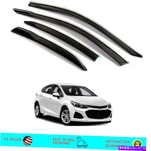 �E�B���h�E�o�C�U�[ �V�{���[�N���[�Y2017-2019�̂��߂̃X���[�N�E�B���h�E�o�C�U�[���C���K�[�hW/�N�����g���� Smoke Window Visor Rain Guards W/Chrome Trim for Chevrolet Cruze 2017-2019