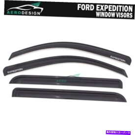 ウィンドウバイザー 97-17のフォード遠征煙煙の色付き窓バイザーレインガードシェードデフレクター For 97-17 Ford Expedition Smoke Tinted Window Visors Rain Guard Shade Deflector