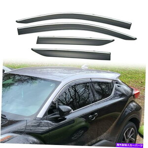 EBhEoCU[ Chrome Trim Window Virtor Rain Guard Deflector 2017-2021g^C-HR Chr Chrome Trim Window Vent Visor Rain Guard Deflector For 2017-2021 Toyota C-HR CHR