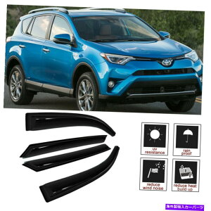 EBhEoCU[ 2013-2018̃g^RAV4 4PCSCK[hxgVF[hEBhEoCU[ftN^[ For 2013-2018 TOYOTA RAV4 4pcs Rain Guard Vent Shade Window Visor Deflector