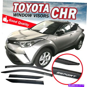 EBhEoCU[ 17-22g^C-HREBhEoCU[|J[{l[gw/ubNgX|[cK[hZbg For 17-22 Toyota C-HR Window Visor Polycarbonate w/ Black Trim & SPORT Guard Set