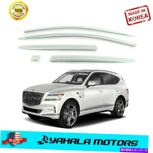 �E�B���h�E�o�C�U�[ Chrome Window Vidors Sun Rain Vent Guards GV80 2021 -2022��Deflector Chrome Window Visors Sun Rain Vent Guards Deflector for Genesis GV80 2021 -2022