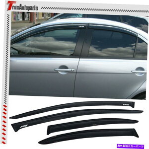 EBhEoCU[ 08-17̎OHT[4DRTEBhEoCU[_[NX[NXtgAxg For 08-17 Mitsubishi Lancer 4Dr Sun Window Visor Dark Smoke Slim Front Rear Vent