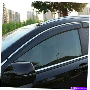 �E�B���h�E�o�C�U�[ �N�����g�����T�C�h�E�B���h�E�o�C�U�[�f�B�t���N�^�[���C���K�[�h�z���_CRV SUV 2017-2018 Chrome Trim Side Window Visor Deflectors Rain Guards for HONDA CRV SUV 2017-2018