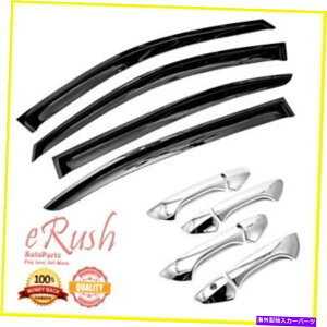 EBhEoCU[ 2008-2012̃z_AR[hX[NEBhEoCU[+NhAnhJo[g For 2008-2012 Honda Accord Smoked Window Visors+Chrome Door Handle Cover Trim