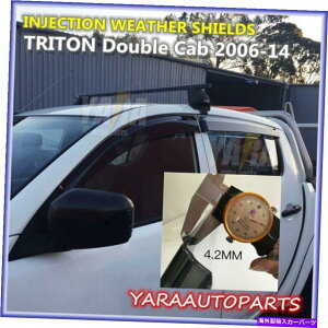 EBhEoCU[ ˋCۃV[h̑̃oCU[͎OHggML ML 2006-2015 Injection Weather Shields Window Visors for Mitsubishi Triton ML MN 2006-2015