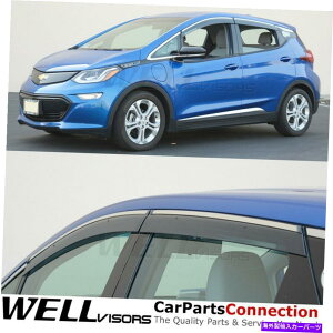 �E�B���h�E�o�C�U�[ Wellvisors Window Vent Viders 2017-2022 Chevy Bolt Side Deflectors Chrome Trim WellVisors Window Vent Visors 2017-2022 Chevy Bolt Side Deflectors Chrome Trim