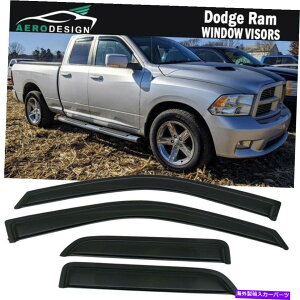EBhEoCU[ 09-221500NAbhLuEBhEoCU[e[vX[NVF[hftN^[K[h For 09-22 Ram 1500 Quad Cab Window Visor Tape on Smoke Shade Deflector Guard