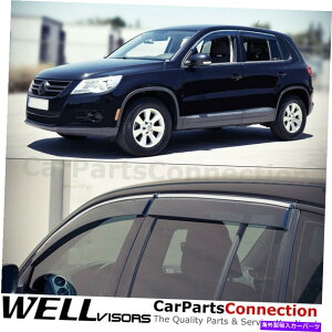 �E�B���h�E�o�C�U�[ Wellvisors�E�B���h�E�o�C�U�[09-17�t�H���N�X���[�Q���e�B�O�A���T�C�h�f�B�t���N�^�[Chrome WellVisors Window Visors 09-17 For Volkswagen Tiguan Side Deflectors Chrome