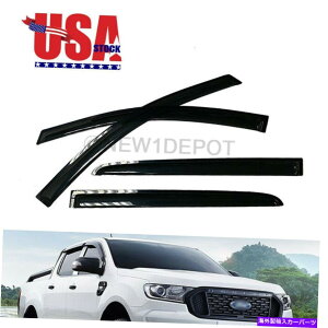 EBhEoCU[ 19-21tH[hW[XL / XLTN[Lup̕čEBhEoCU[TxgCK[hZbg US Window Visors Sun Vent Rain Guard Set For 19-21 Ford Ranger XL / XLT Crew Cab