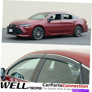 �E�B���h�E�o�C�U�[ Avalon 2019-2022 Deflector Rain Guard Chrome Trim��Wellvisors�E�B���h�E�o�C�U�[ WellVisors Window Visors For Avalon 2019-2022 Deflector Rain Guard Chrome Trim