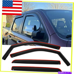 �E�B���h�E�o�C�U�[ 19-21 Dodge Ram 1500 2500 3500 Crew Cabin-Channel Window Viders Rain Guards For 19-21 Dodge Ram 1500 2500 3500 Crew Cab In-Channel Window Visors Rain Guards�y���s�A���i�z