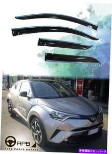 EBhEoCU[ g^C-HR 17-18NgEBhEoCU[K[hxgftN^[ For Toyota C-HR 17-18 Chrome Trim Window Visor Guard Vent Deflector