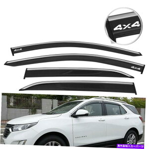 �E�B���h�E�o�C�U�[ 18-22�̃V�{���[equinox�J�̑��o�C�U�[�V�F�[�h�t���V�F�r�[�g�����K�[�h�V�F�[�h�x���g For 18-22 Chevy Equinox Rain Window Visor Shade w/ Chrome Trim Guard Shade Vent