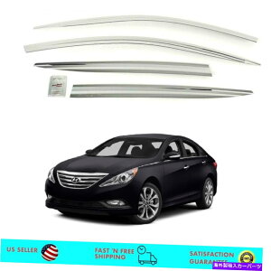 EBhEoCU[ q_C\i^2011-2014̃NEBhETCoCU[CK[h Chrome Window Sun Vent Visor Rain Guards for Hyundai Sonata 2011-2014