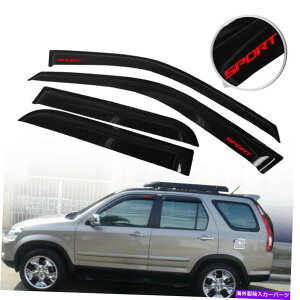 EBhEoCU[ tBbg02-06z_CR-V SUVEBhEoCU[X_[NX[NK[hVF[hftN^[ Fits 02-06 Honda CR-V SUV Window Visors Slim Dark Smoke Guard Shade Deflector