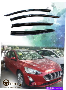 �E�B���h�E�o�C�U�[ �t�H�[�h�t�H�[�J�X5D 2019�N�����g�����E�B���h�E�o�C�U�[�K�[�h�x���g�f�t���N�^�[ For Ford Focus 5D 2019 Chrome Trim Window Visor Guard Vent Deflector