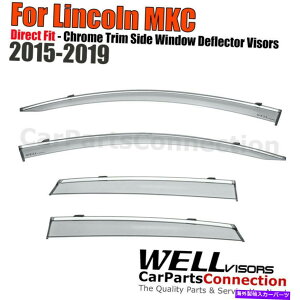 �E�B���h�E�o�C�U�[ Wellvisors Window Vidors 2015-2019 Lincoln MKC Deflectors Visors Chrome WellVisors Window Visors 2015-2019 Lincoln MKC Deflectors Visors Chrome