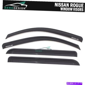 �E�B���h�E�o�C�U�[ �t�B�b�g09-13���Y���[�O4PC�X�����E�B���h�E�o�C�U�[�X���[�N�f�t���N�^�[�x���g�V�F�[�h�K�[�h Fit 09-13 Nissan Rogue 4PC Slim Window Visors Smoked Deflector Vent Shade Guards�y���s�A��