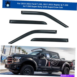 �E�B���h�E�o�C�U�[ VENT VISOR DEFLECTOR FIT 15-22 FORD F-150,17-22 Raptor��F-250����F-550�N���[�L���u Vent Visor Deflector fit 15-22 Ford F-150,17-22 Raptor & F-250 to F-550 Crew Cab�y���s�A���i�z