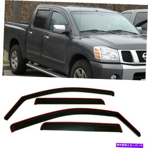 EBhEoCU[ `l̃oCU[TxgK[htBbgY^C^N[Lu05 06 07 IN-CHANNEL Window Visors Sun Vent Wind Guard Fit Nissan Titan Crew Cab 05 06 07