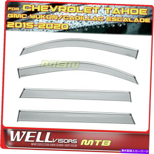 �E�B���h�E�o�C�U�[ Wellvisors Window Rain Guard Visors 2015-2020�G�X�J���[�hYukon Tahoe Chrome Wellvisors Window Window Rain Guard Visors 2015-2020 Escalade Yukon Tahoe Chrome