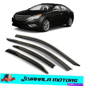 EBhEoCU[ 2011-2014̃NGbWtX[NEBhETCK[hq_C\i^ Smoke Window Sun Rain Guards with Chrome Edge for 2011-2014 Hyundai Sonata