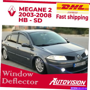 EBhEoCU[ m[EK̂߂̎Ԃ̑̃ftN^[2HB / SDEBhEoCU[CK[hoCU[ Car Window Deflector for Renault Megane 2 HB / SD Window Visor Rain Guard Visor