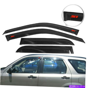 �E�B���h�E�o�C�U�[ 02-06�z���_CRV 4DR���C���E�B���h�E�o�C�U�[�X���[�N�T�C�h�V�F�[�h�K�[�h�f�t���N�^�[4PCS For 02-06 Honda CRV 4DR Rain Window Visor Smoke Side Shade Guard Deflector 4Pcs