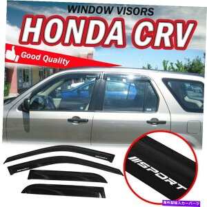 EBhEoCU[ 02-06z_CRV SUV SUVCoCU[VF[hxgftN^[W/[VOX|[c For 02-06 Honda CRV SUV Window Rain Visors Shade Vent Deflector w/ Racing Sport