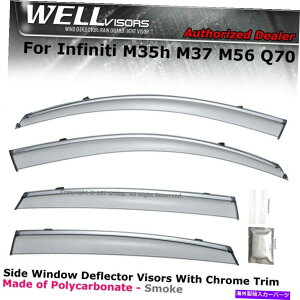 �E�B���h�E�o�C�U�[ M35H M37 M56 11-19�T�C�h�N���b�v��WellVisors on Window Viders Chrome WELLvisors For M35h M37 M56 11-19 Side Clip on Window Visors Chrome