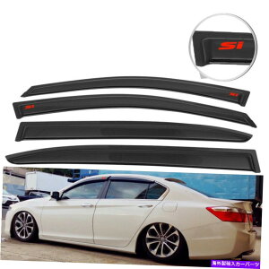 EBhEoCU[ 13-17̃z_AR[hEBhEoCU[CCxgVF[hX[NeBgK[hftN^[ For 13-17 Honda Accord Window Visor Rain Vent Shade Smoke Tinted Guard Deflector