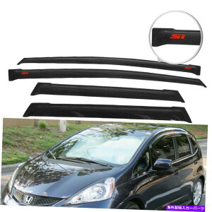 EBhEoCU[ 09-14̃z_tBbgZ_CEBhEoCU[X[NFtTChK[hVF[h4pcs For 09-14 Honda Fit Sedan Rain Window Visor Smoke Tinted Side Guard Shade 4Pcs