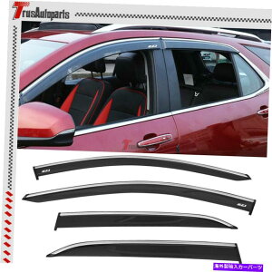 �E�B���h�E�o�C�U�[ 18-22�̃V�{���[equinox�E�B���h�E�o�C�U�[�V�F�[�h�K�[�h�f�t���N�^�[4PCS w/ chrome�g���� For 18-22 Chevy Equinox Window Visor Shade Guard Deflector 4pcs w/ Chrome Trim