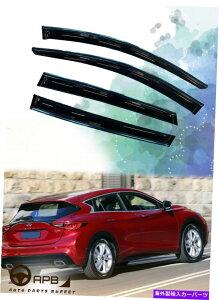 �E�B���h�E�o�C�U�[ Infiniti Q30 16-On Chrome Trim Window Vidor Guard Vent Deflector�p For INFINITI Q30 16-on Chrome Trim Window Visor Guard Vent Deflector