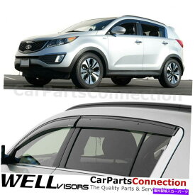 ウィンドウバイザー Kia Sportage Side Deflectors BlackのWellvisorsウィンドウバイザー2011-2016 WellVisors Window Visors 2011-2016 For Kia Sportage Side Deflectors Black